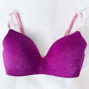 34D VS Bra No Wire Molded Cup T-Shirt wireless ombré heathered pink convertible